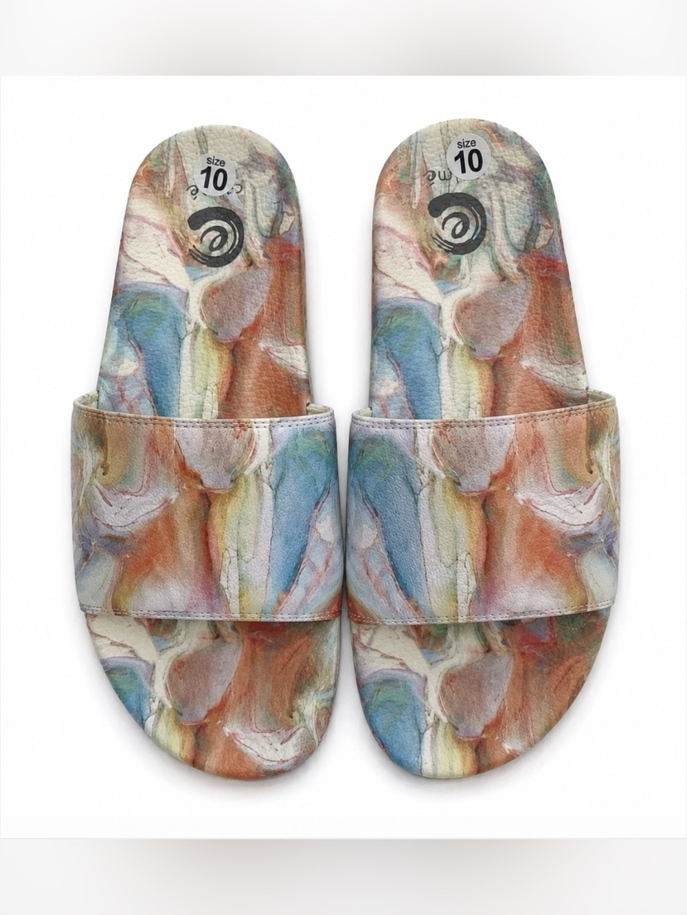 JOHNNY WAS Calme Marble Watercolor Slide with Dust Bag Size 10